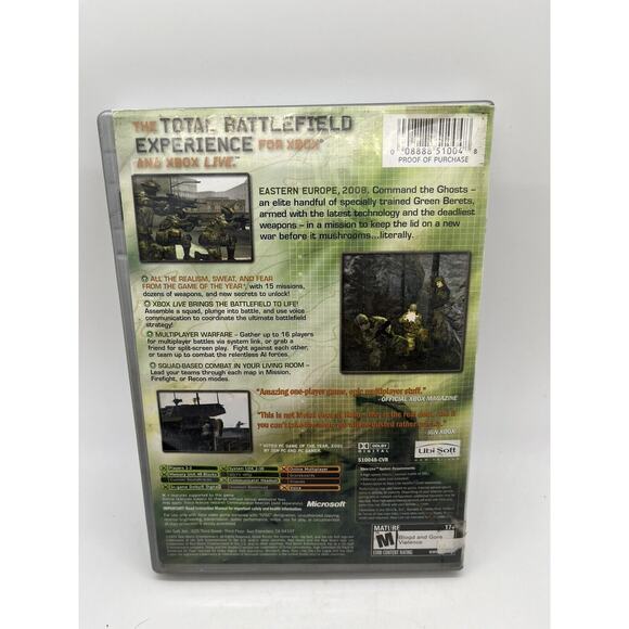 Tom Clancy's Ghost Recon 1 Microsoft Original Xbox COMPLETE - TESTED - Picture 3 of 10